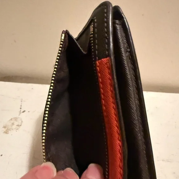 MICHAEL Kors Jet Set StripeTote saffiano leather orange-wallet Set EUC - Picture 14 of 14